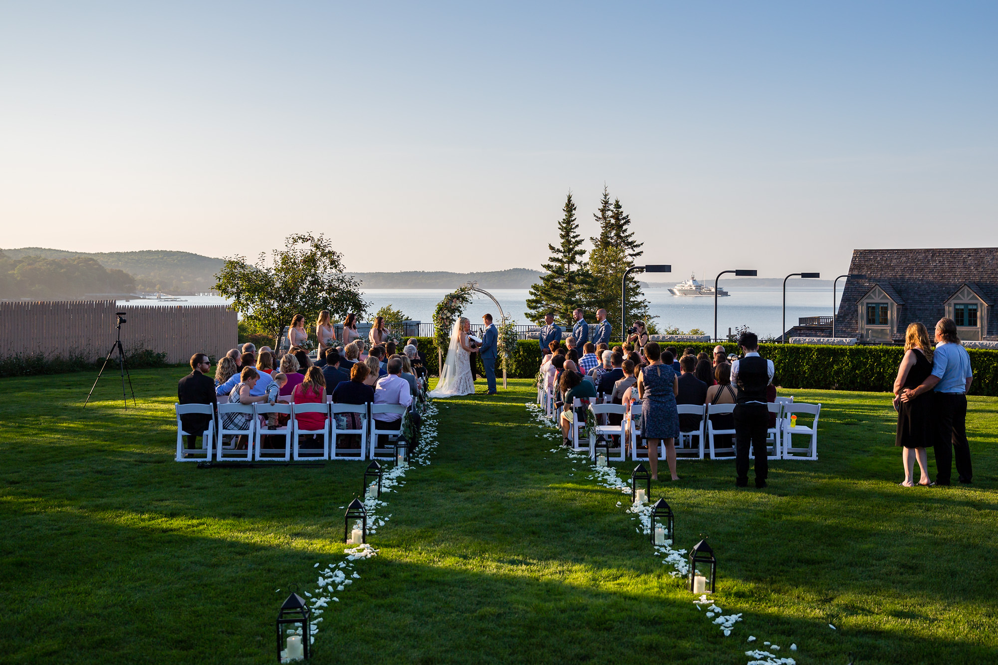 Wedding ceremony at the Harborside Hotel in Bar Harbor Maine