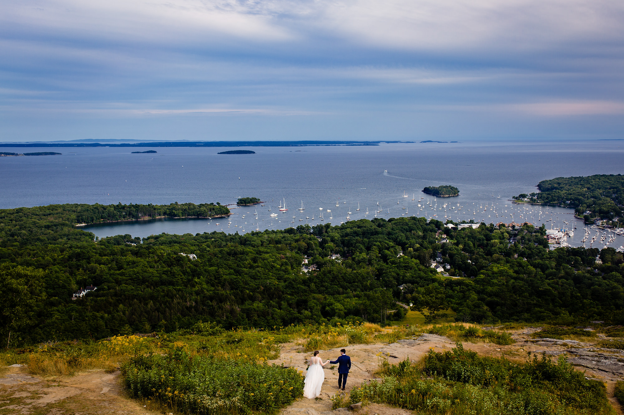 An elopement on top of Mount Battie in Camden Maine