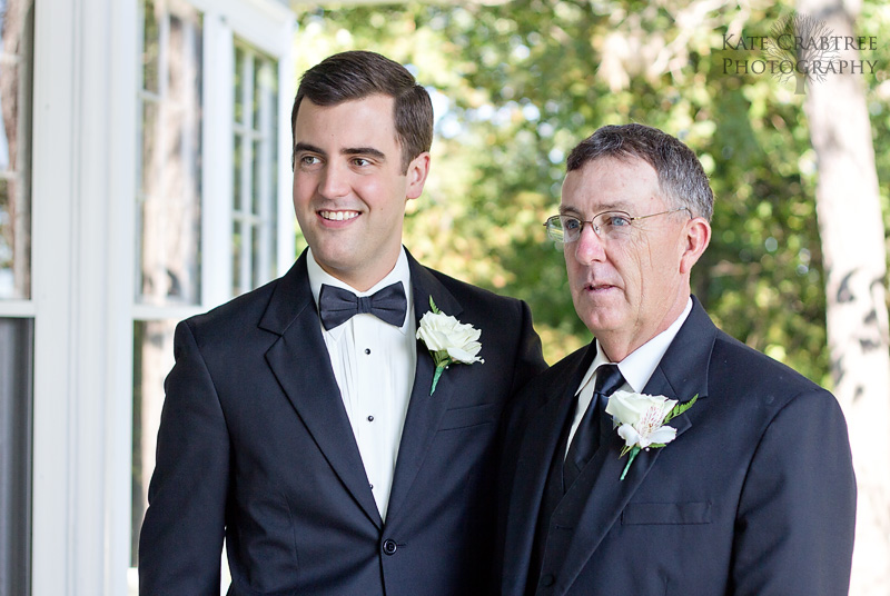 The groom and his father pose for a photo in Bangor Maine