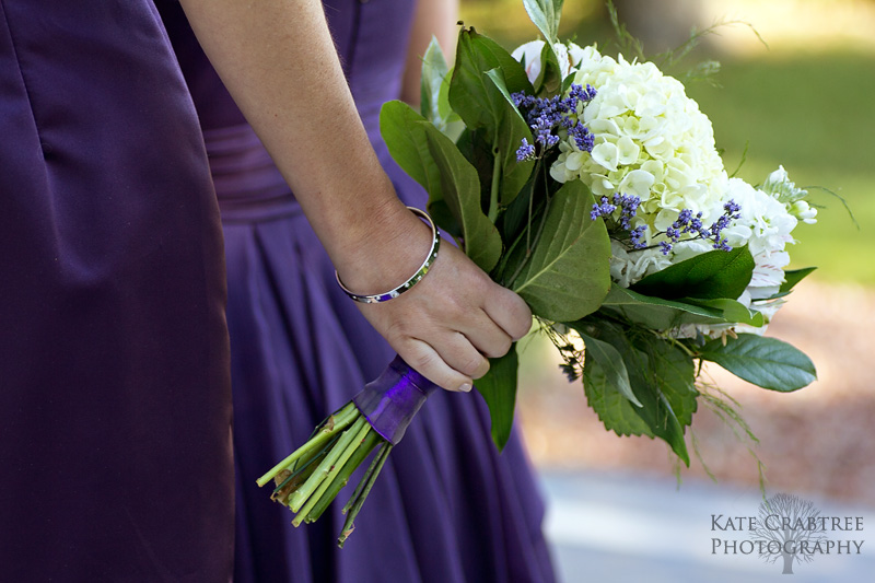A detail shot of the bridesmaids' gorgeous bouquets in Bangor Maine