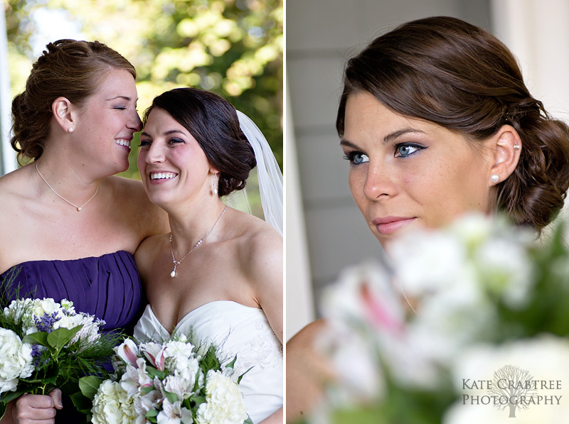 Candid photos of the bride and her bridesmaids before her big wedding in Bangor Maine