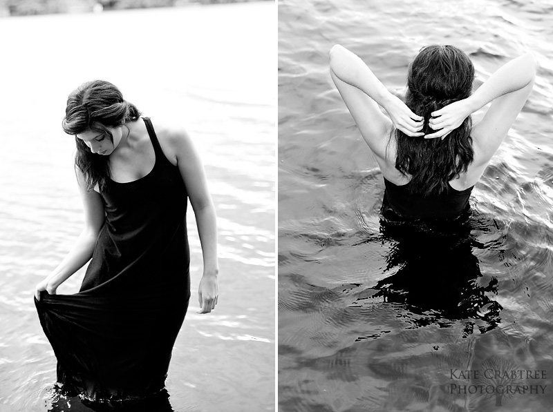 Rebecca poses in this fashion shoot in a Maine lake