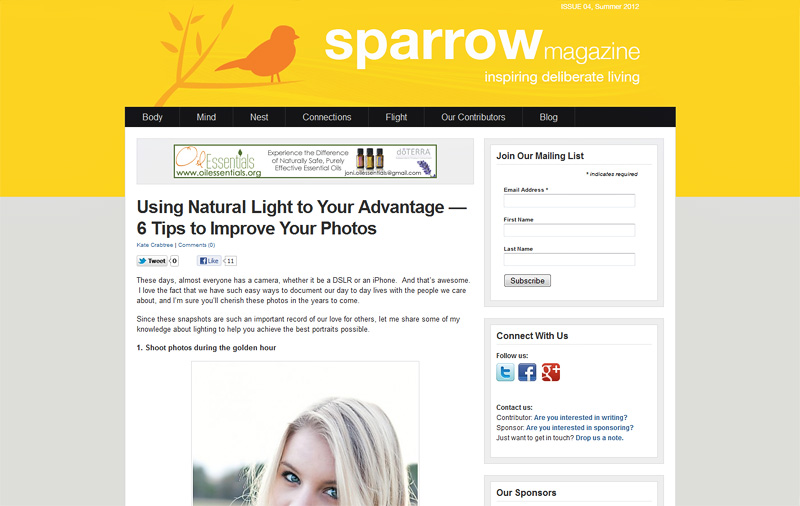 Maine Photographer | Featured in Sparrow Magaine