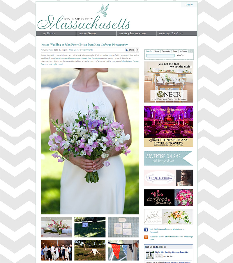 Featured on Style Me Pretty | John Peters Estate Maine Wedding