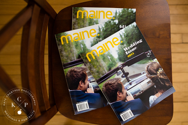 Two weddings by Kate Crabtree Photography published in Maine Magazine's wedding issue.