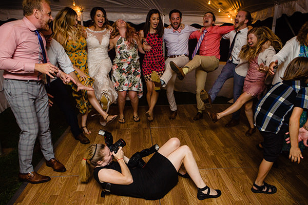 Kate Crabtree takes photos at a wedding in Maine