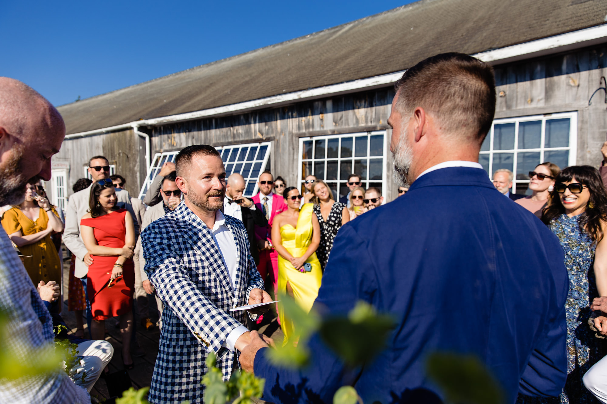 A wedding ceremony at the Islesford Dock Restaurant on Little Cranberry Island