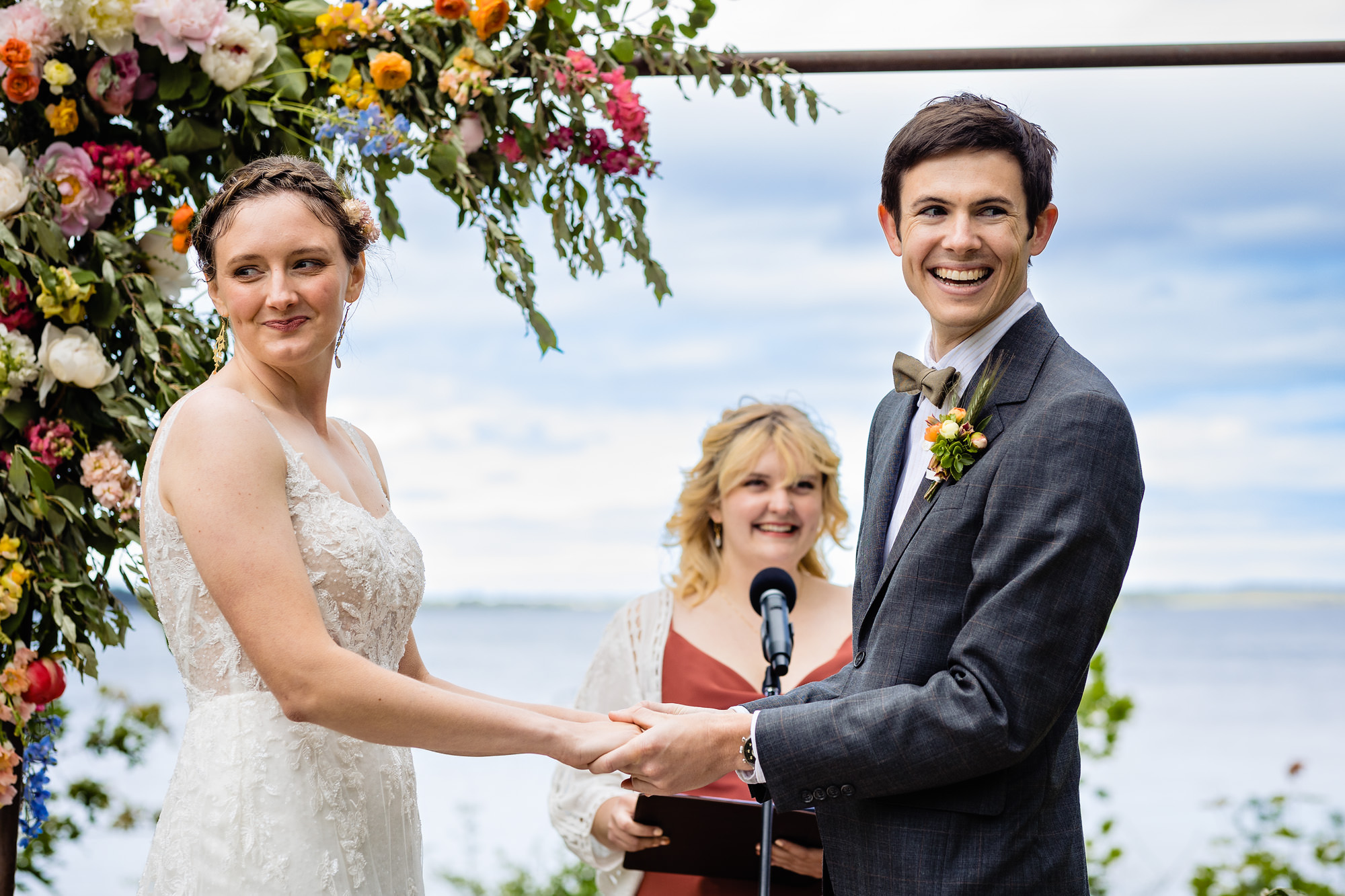 A Chebeague Island wedding ceremony at a family residence