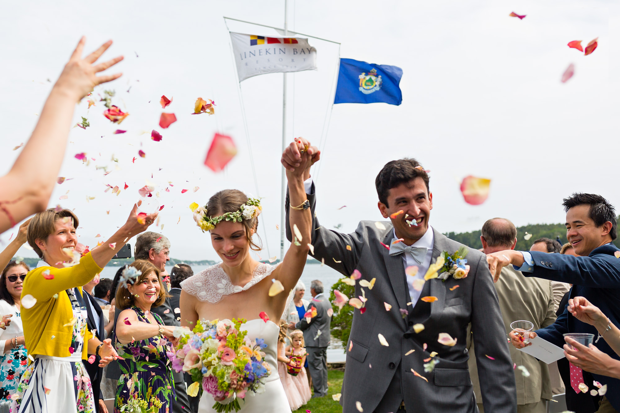A Linekin Bay Resort wedding ceremony in Boothbay Harbor, Maine