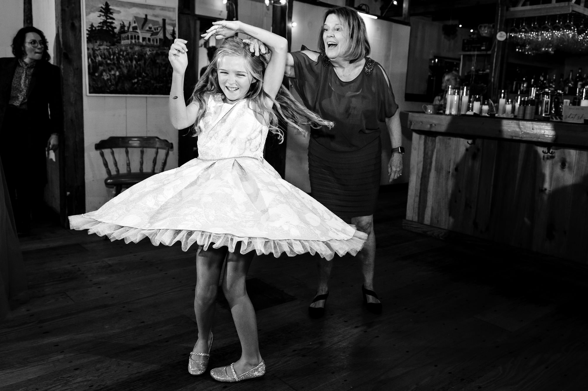 Dancing at a wedding reception at Islesford Dock Restaurant in Maine