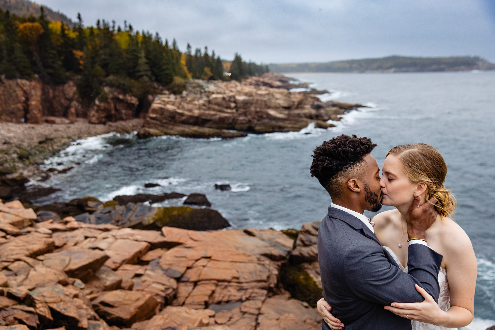 A foggy elopement in Acadia National Park