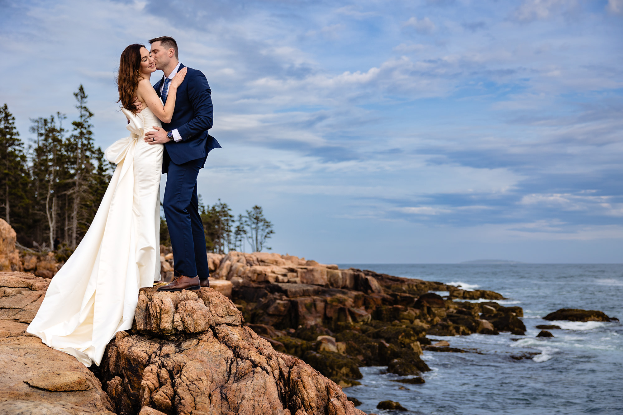 Elopement portraits in Southwest Harbor Acadia National Park