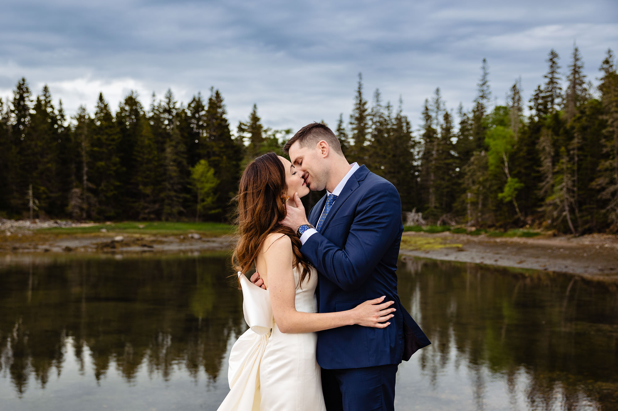 Elopement portraits in Southwest Harbor Acadia National Park