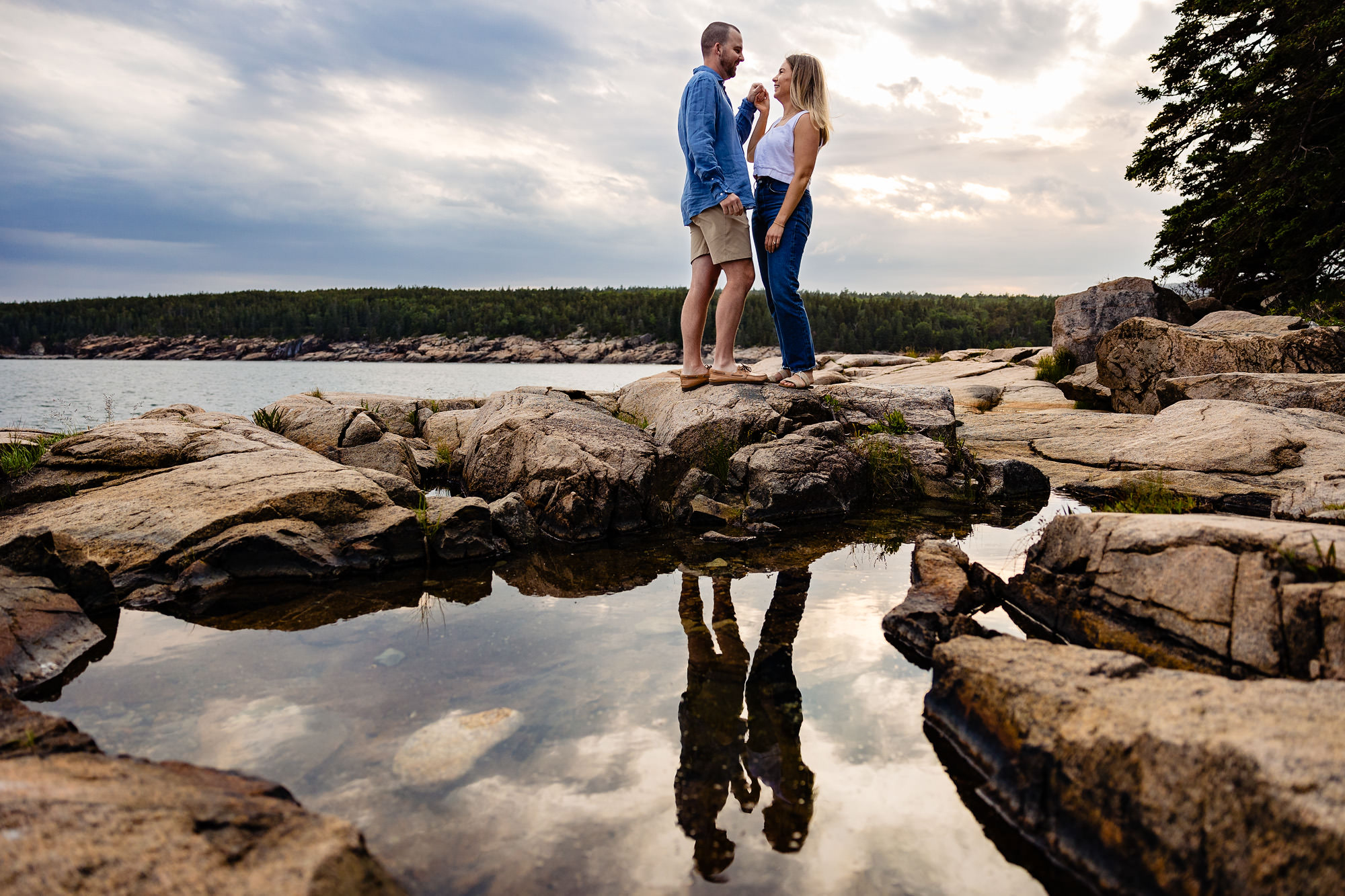 A scenic engagement portrait taken at Otter Point