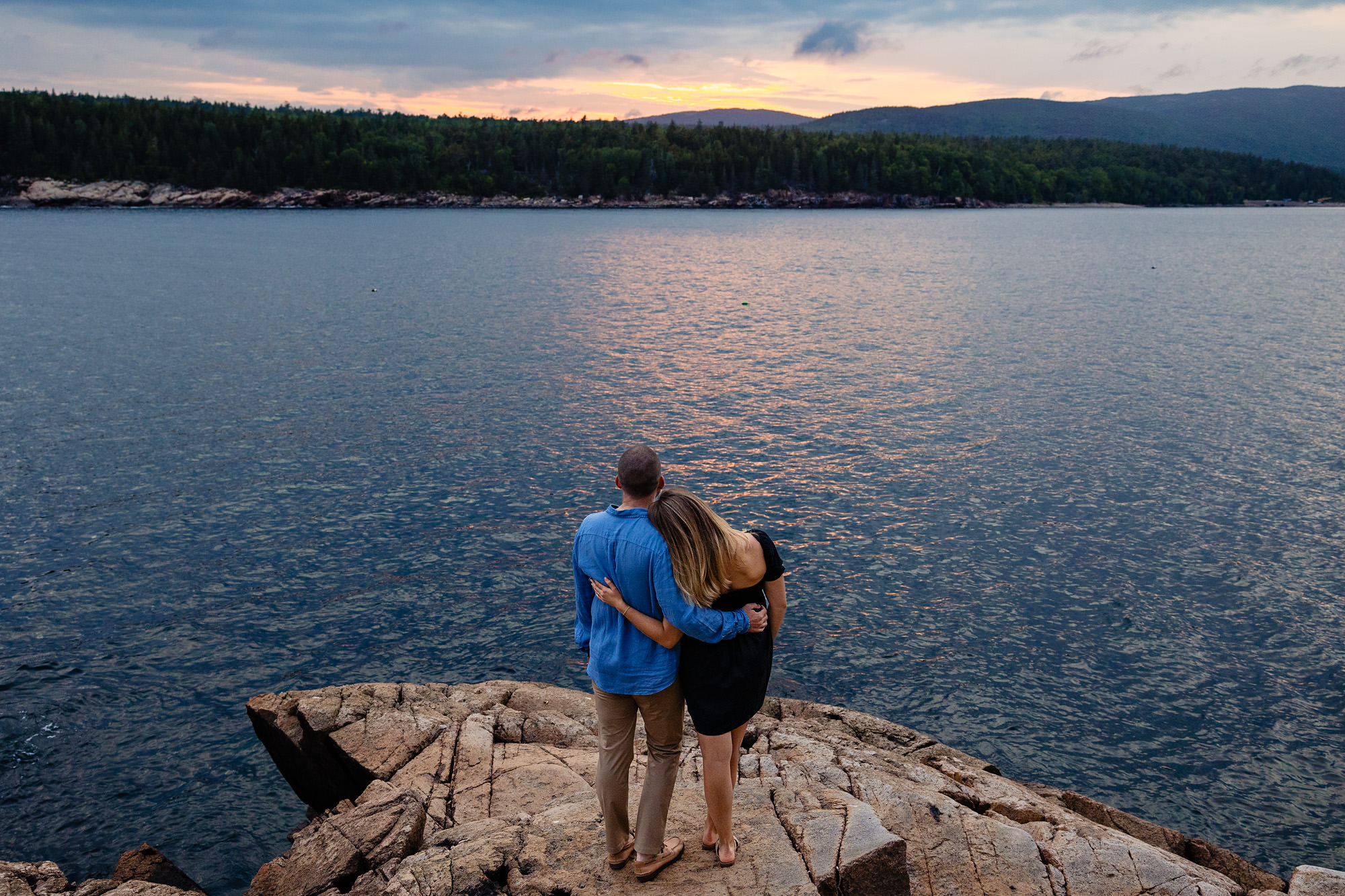 A sunset engagement portrait at Otter Point