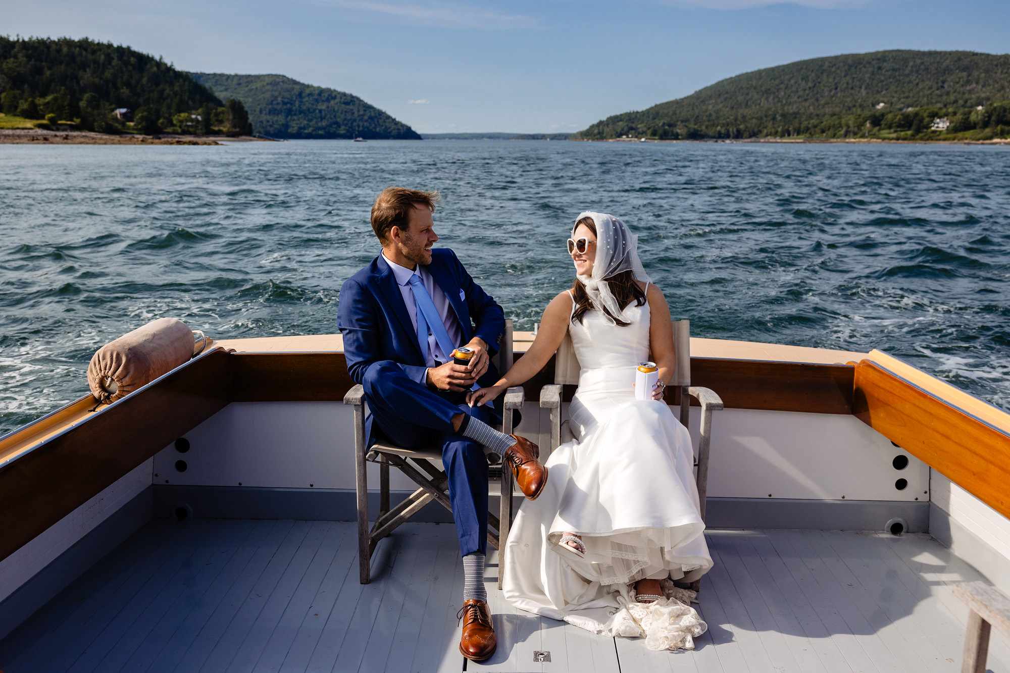 Alexis and Mike's Acadia boat elopement