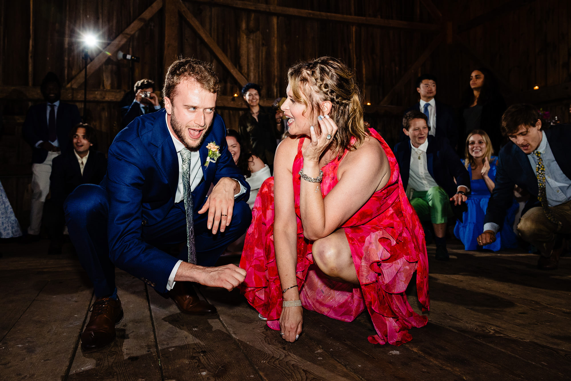 A groom dances with his mother at a Broadturn Farm wedding