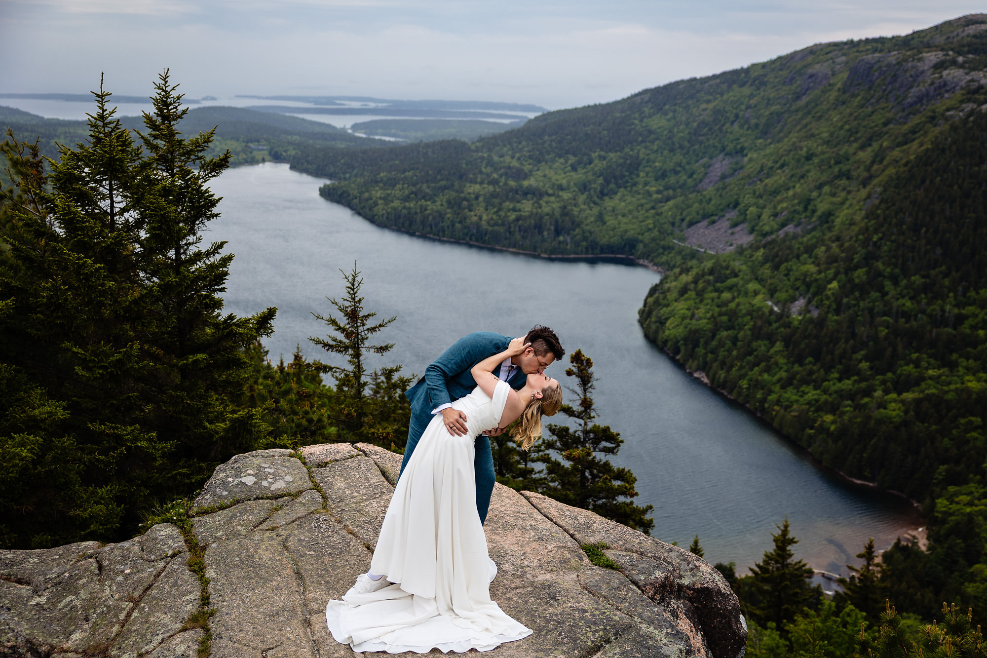 Acadia mountaintop wedding