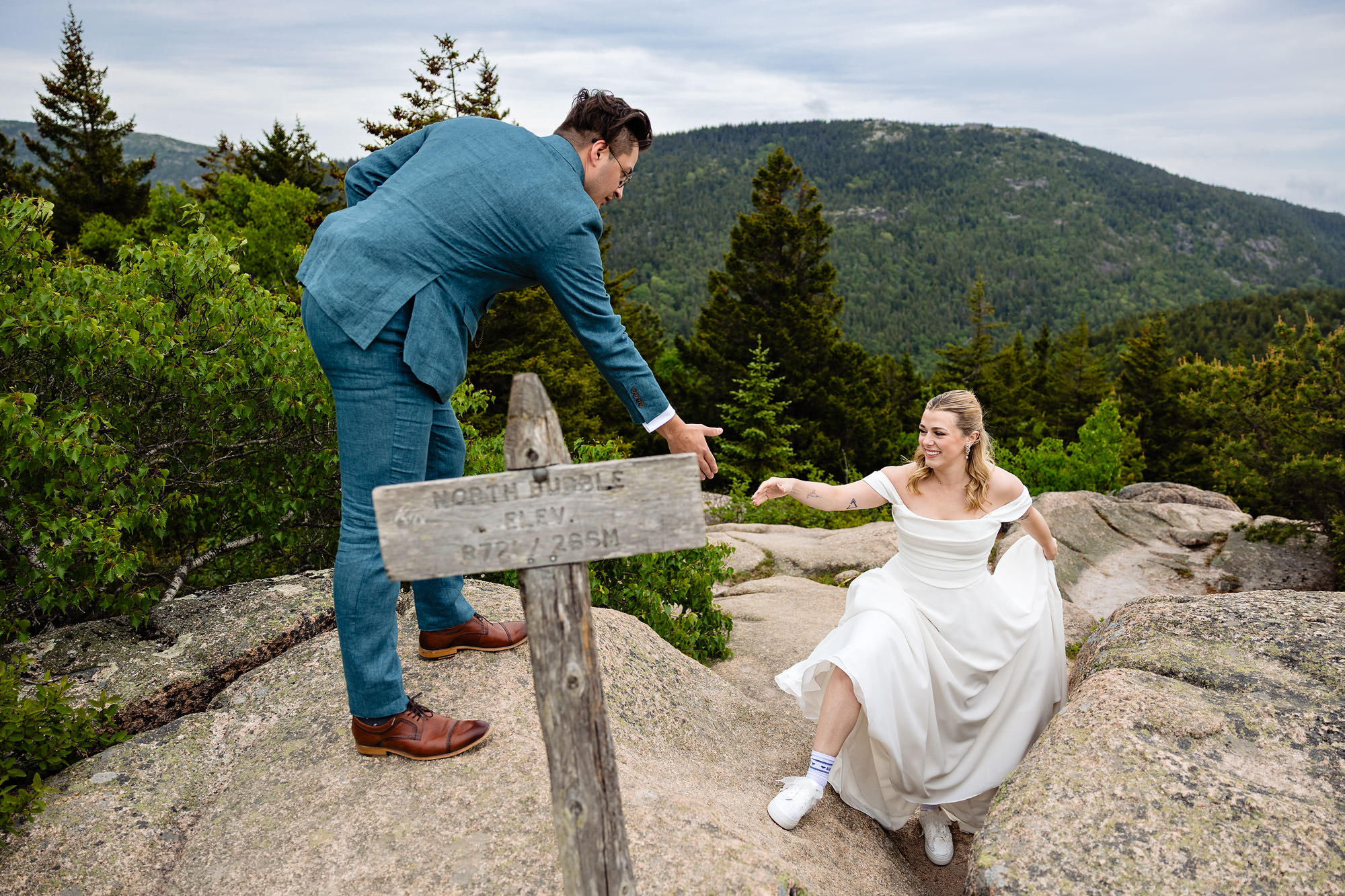 Acadia mountaintop wedding